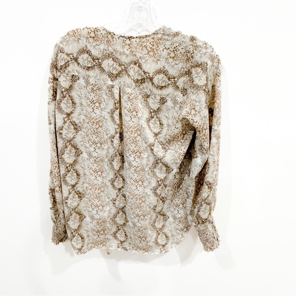 Staccato chiffon snakeskin bubble faux wrap tie neck top ❤️ - Picture 4 of 7